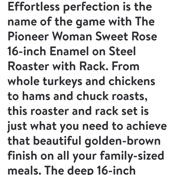 ❤️ New Pioneer Woman Sweet Rose Roaster With Rack - Picture 2 of 9